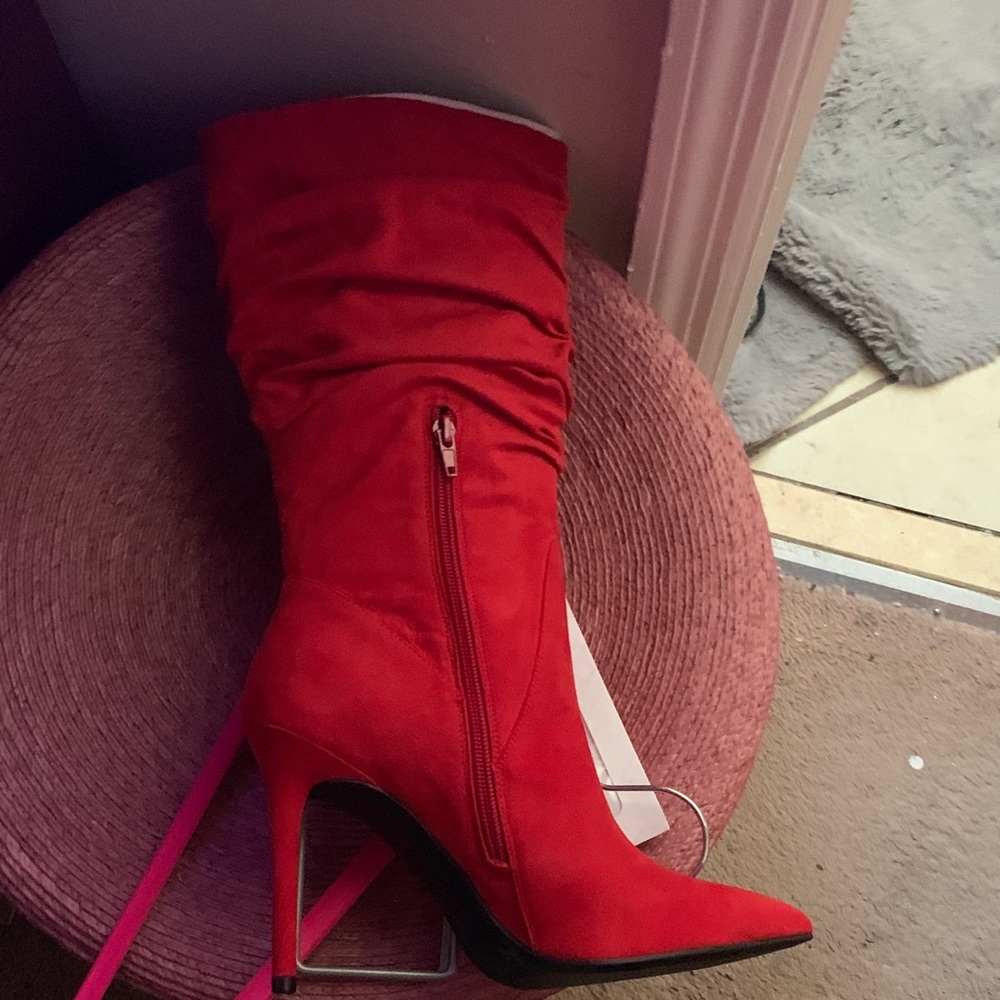 Jessica Simpson Vibrant Red Heeled Boots